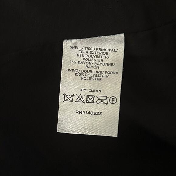 LOFT Brushed Herringbone Long Modern Blazer Jacket Black 12 Large - Picture 6 of 6